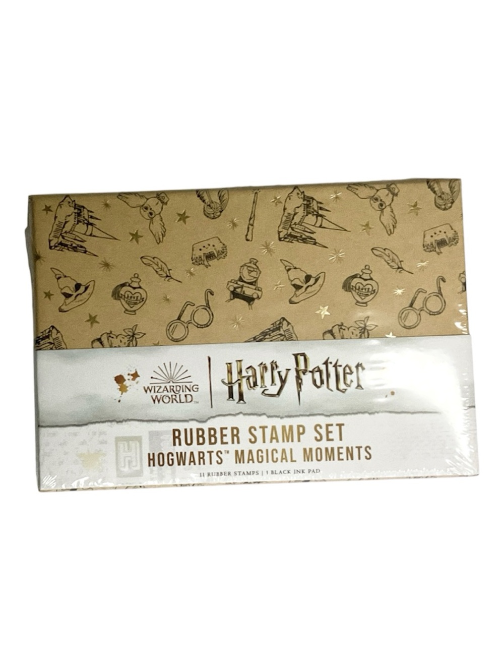 Warner Bros. Harry Potter Rubber Stamp Set - Gold and White